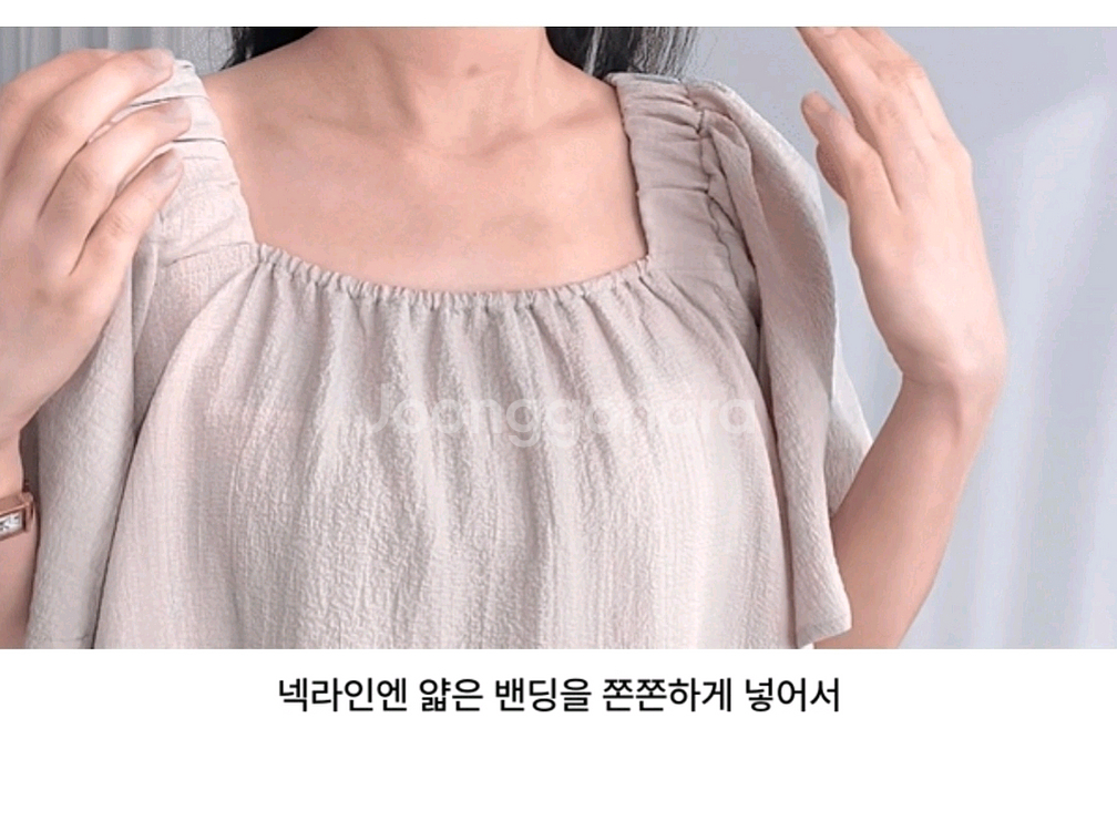 시어서커 롱 원피스--2