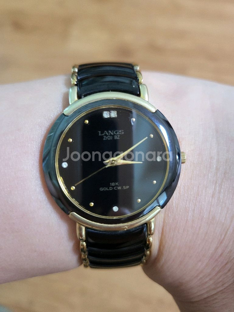 빈티지 랭스 지르코늄 골드 시계--1