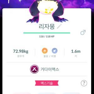 포켓몬고 이로치 거다이맥스 배경 리자몽 판매