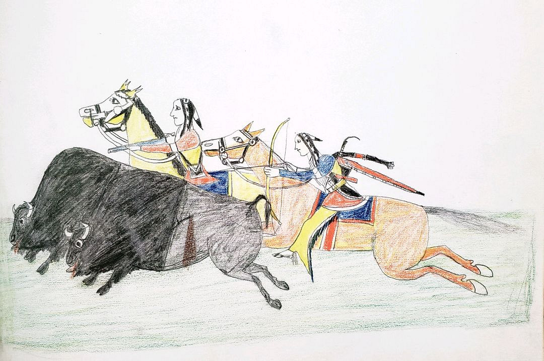 전쟁속 인디언의 아름다운 스케치북. 일러스트.미술.아트--0