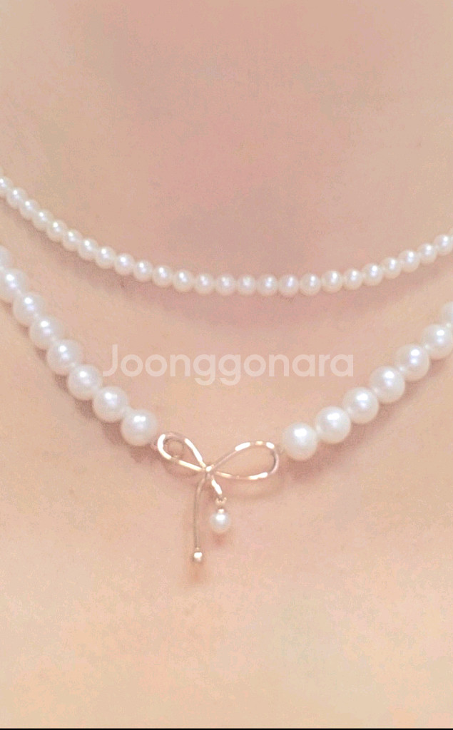 18k 리본 진주 목걸이--2