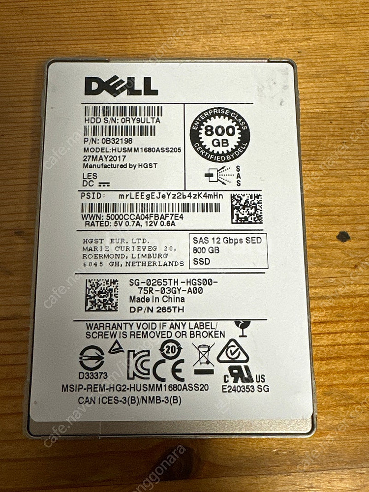 Dell 서버용 SAS SSD HGST 12G 800G...--0