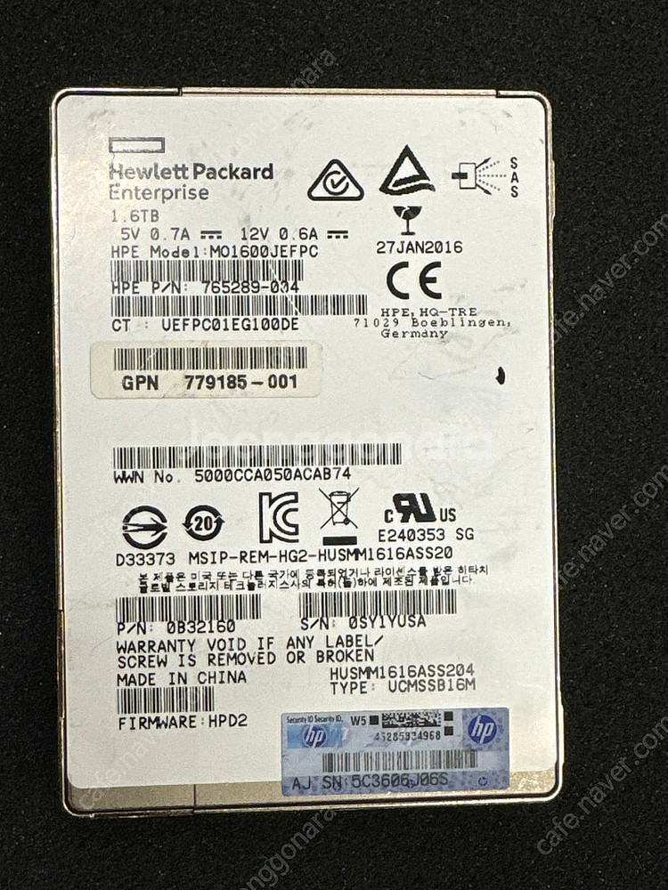 HP MO1600JEFPC 서버용 SAS SSD HGS...--0