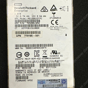 HP MO1600JEFPC 서버용 SAS SSD HGST 12Gbps 1.6TB eMLC HUSMM1616ASS204 엔터프라이즈 기업용