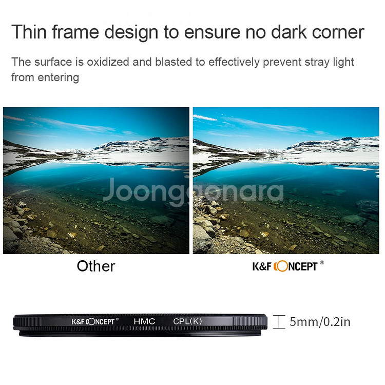 K&F 55mm 블루 멀티코팅 HMC CPL 필터--6