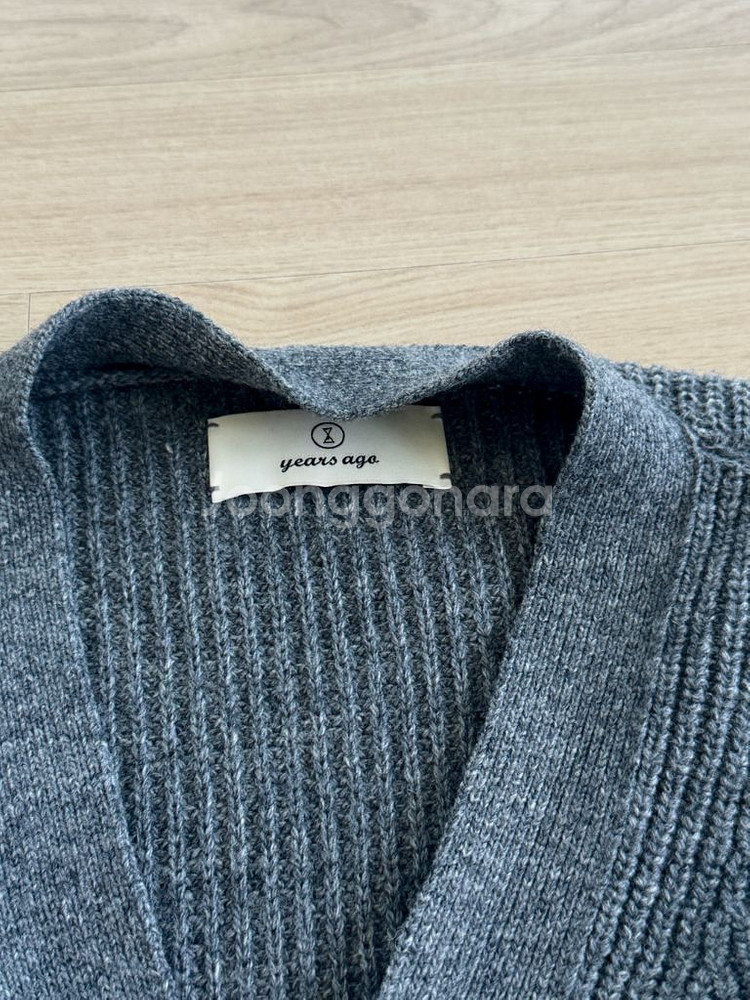 이얼즈어고 로버 울 가디건 멜란지 그레이 M 패치 두껍--1