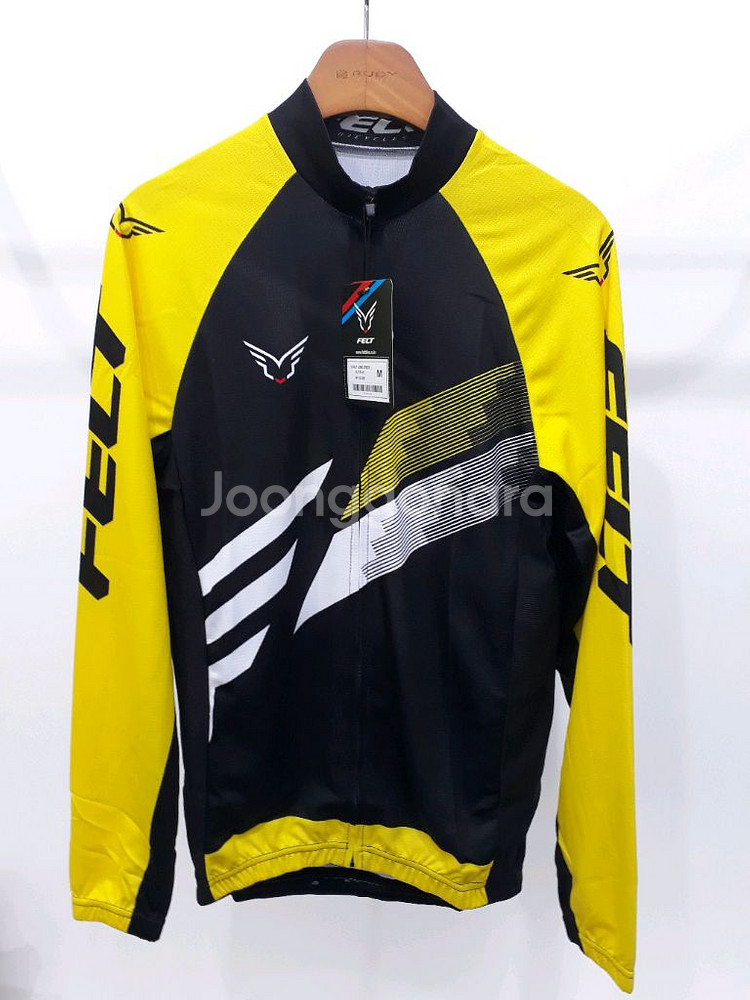 펠트 자전거 긴팔 저지 (블랙, 옐로우)--3