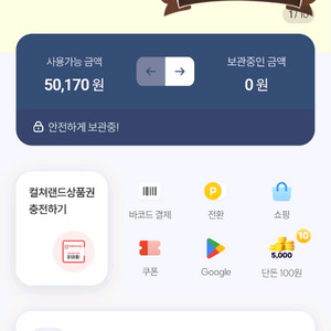 컬쳐랜드 문화상품권 5만원 팝니다