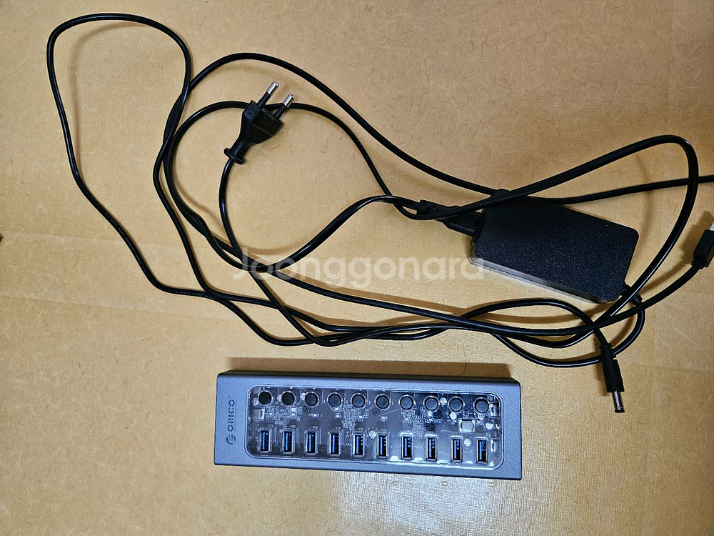 오리코 10포트 usb허브 + 3.0USB선 10개--0