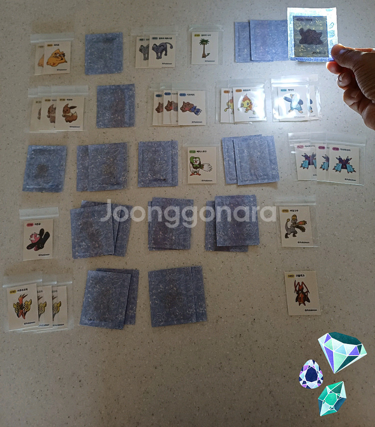 포켓몬시즌4띠부씰 판매-3천~16000원--1