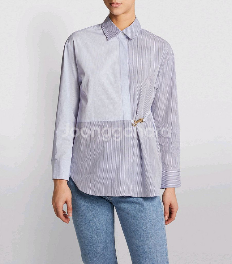 (새상품)산드로 후크 장식 스트라이프 셔츠 2사이즈--2