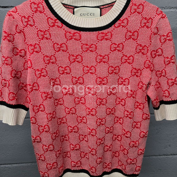 구찌 GG 자카드 니트 반팔 여성S--0