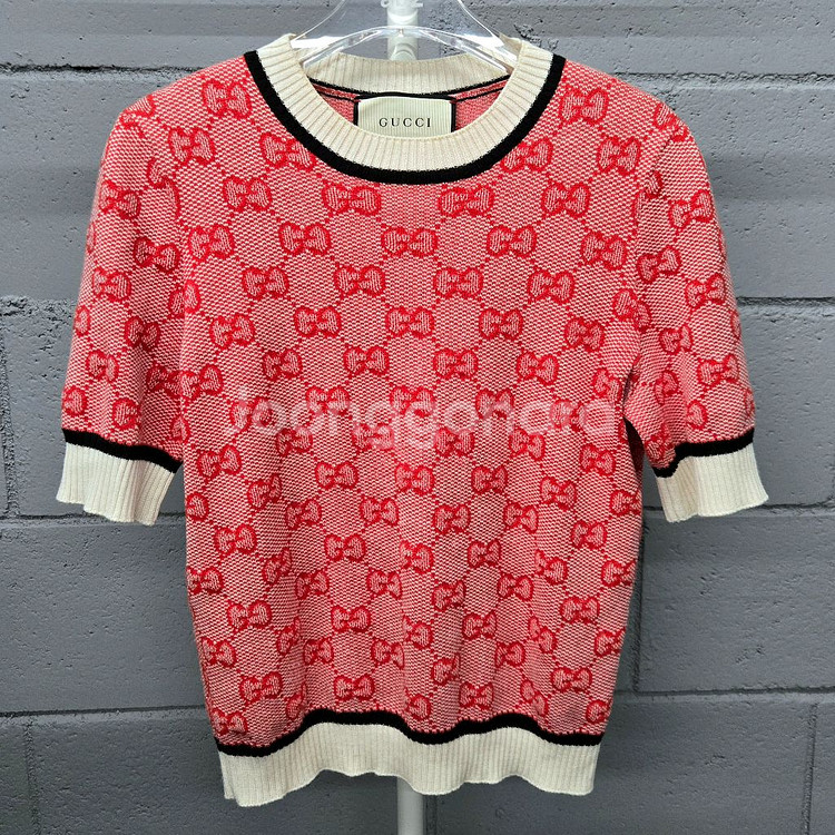 구찌 GG 자카드 니트 반팔 여성S--1