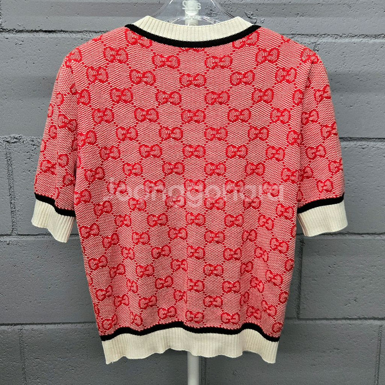 구찌 GG 자카드 니트 반팔 여성S--4