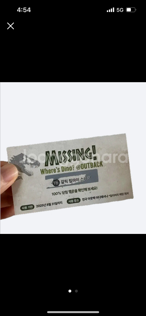 아웃백 갈릭립아이 쿠폰(서비스 샐러드쿠폰)--0
