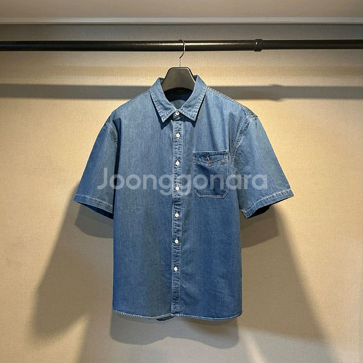 폴로 데님 반팔 셔츠--4