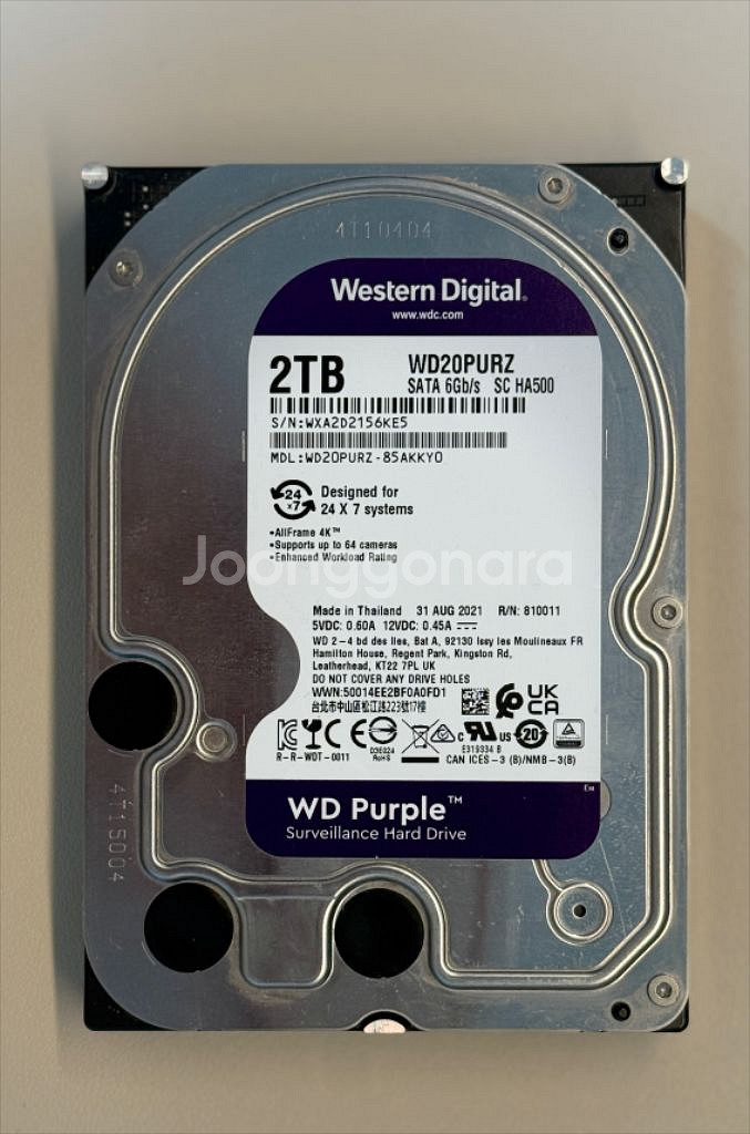 WD 2TB HDD 3.5 제조 2021. 포맷완료--0