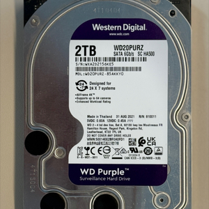 WD 2TB HDD 3.5 제조 2021. 포맷완료