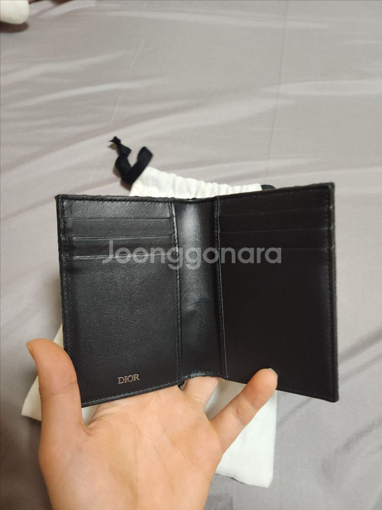 디올 오블리크 오거나이저 카드지갑 블랙--3