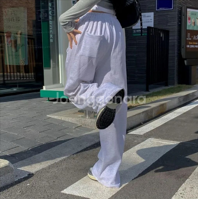 말랑 와이드 롱 트레이닝 팬츠--2