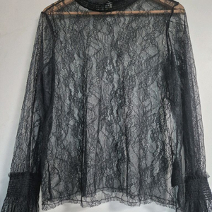 H&M 블랙 레이스 시스루 블라우스