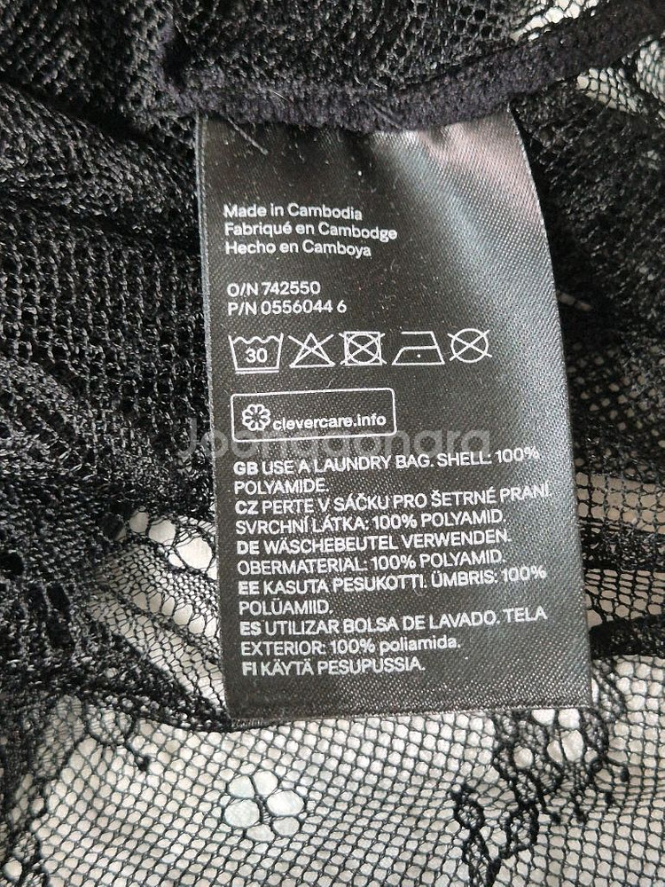 H&M 블랙 레이스 시스루 블라우스--4