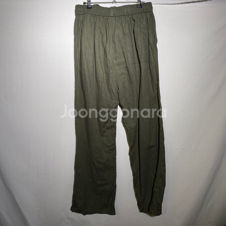 M-L)언아웃핏 허리밴딩 린넨 팬츠--4