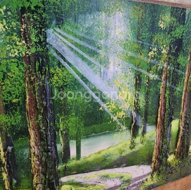 치유의 숲길 유화 그림 액자--0