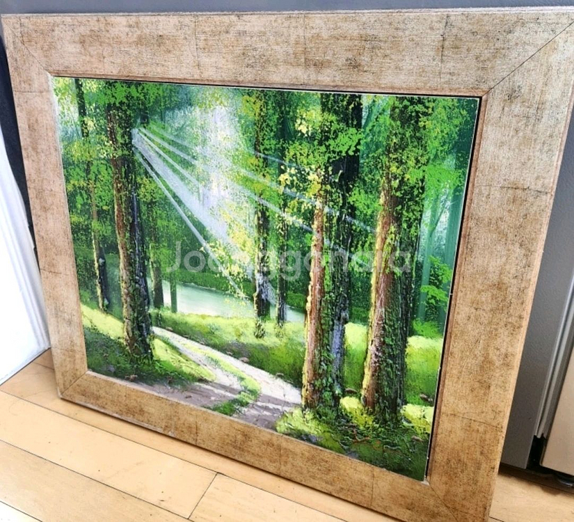 치유의 숲길 유화 그림 액자--1