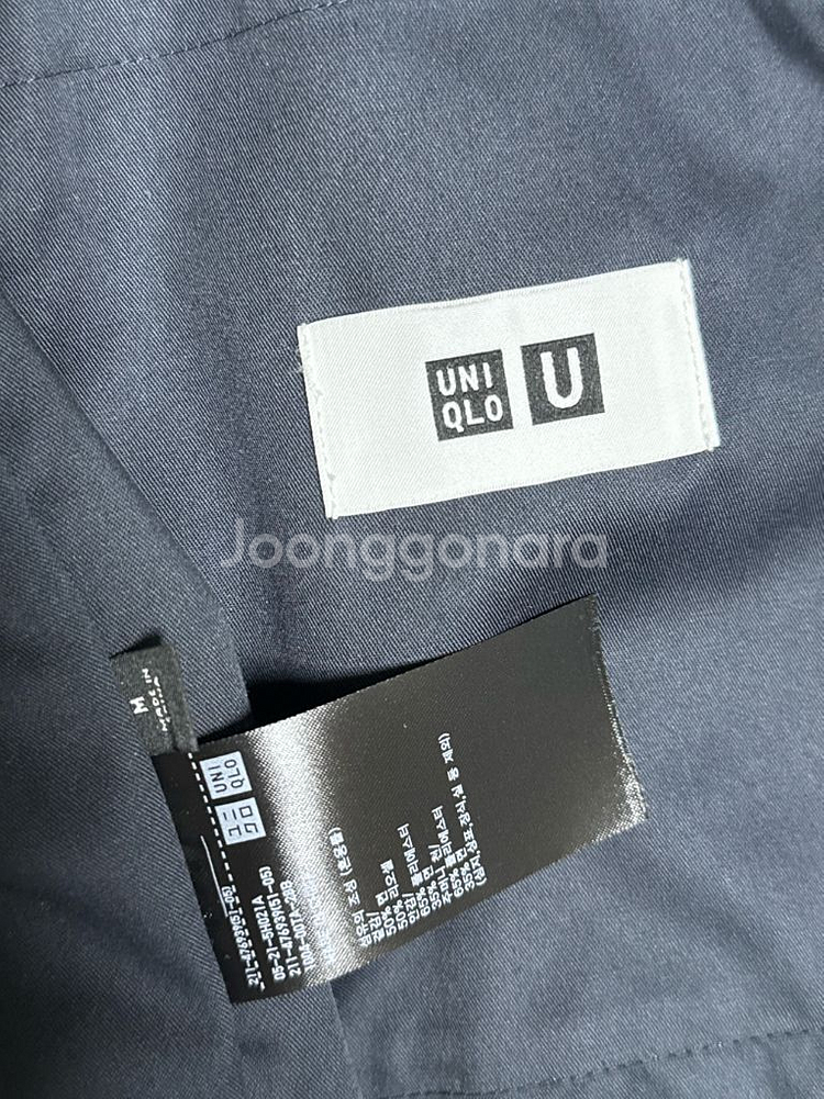 유니클로 집업쇼트블루종 블랙 M 새상품--5