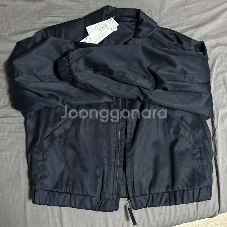 유니클로 집업쇼트블루종 블랙 M 새상품--3