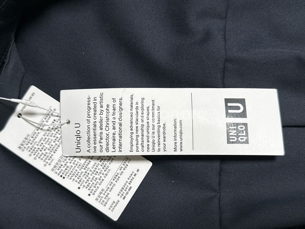 유니클로 집업쇼트블루종 블랙 M 새상품--7