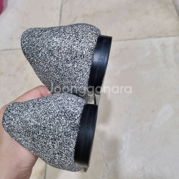 자라 글리터 실버펄 투명 플랫슈즈 37(240)--3