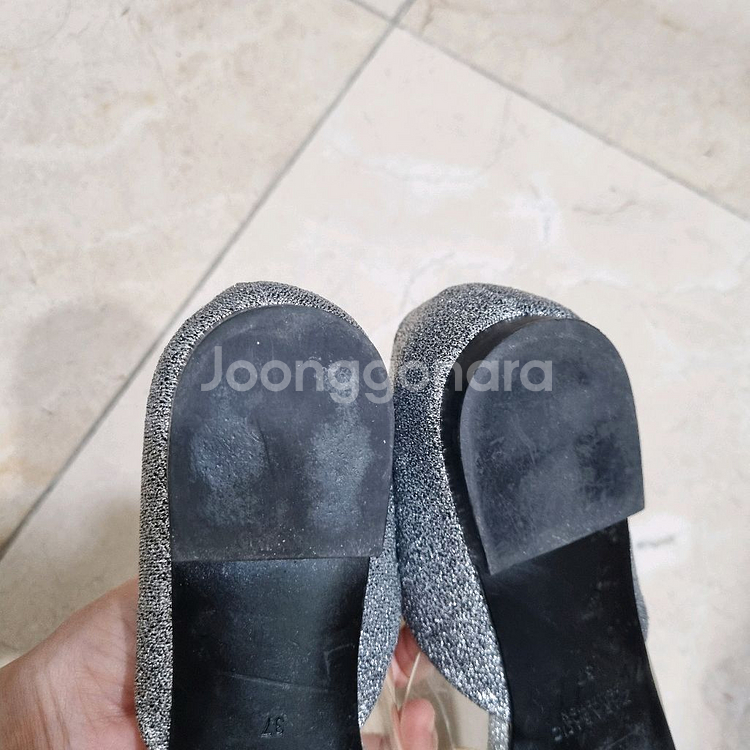 자라 글리터 실버펄 투명 플랫슈즈 37(240)--4