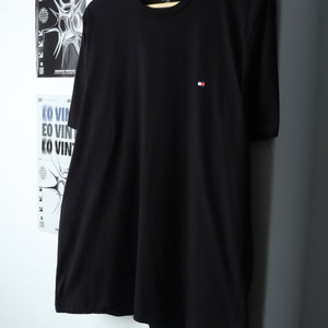 (L-XL) 타미힐피거 반팔 티셔츠 블랙 기본