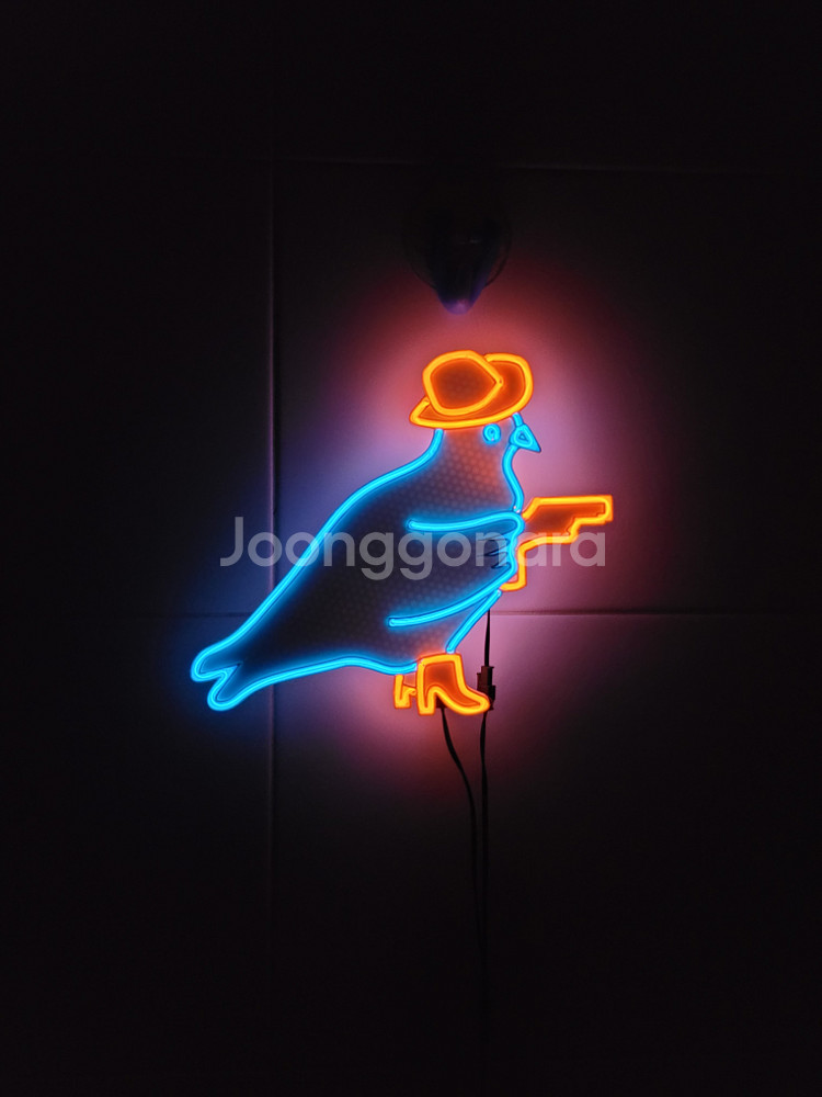 네온사인 비둘기 카우보이 led 조명--1