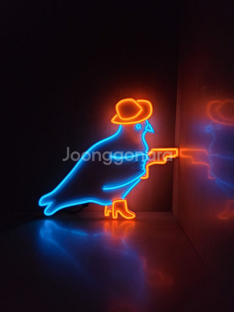 네온사인 비둘기 카우보이 led 조명--3