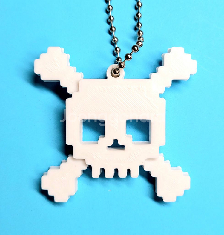 해골 스컬 8비트 키링 키체인--0