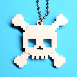 해골 스컬 8비트 키링 키체인