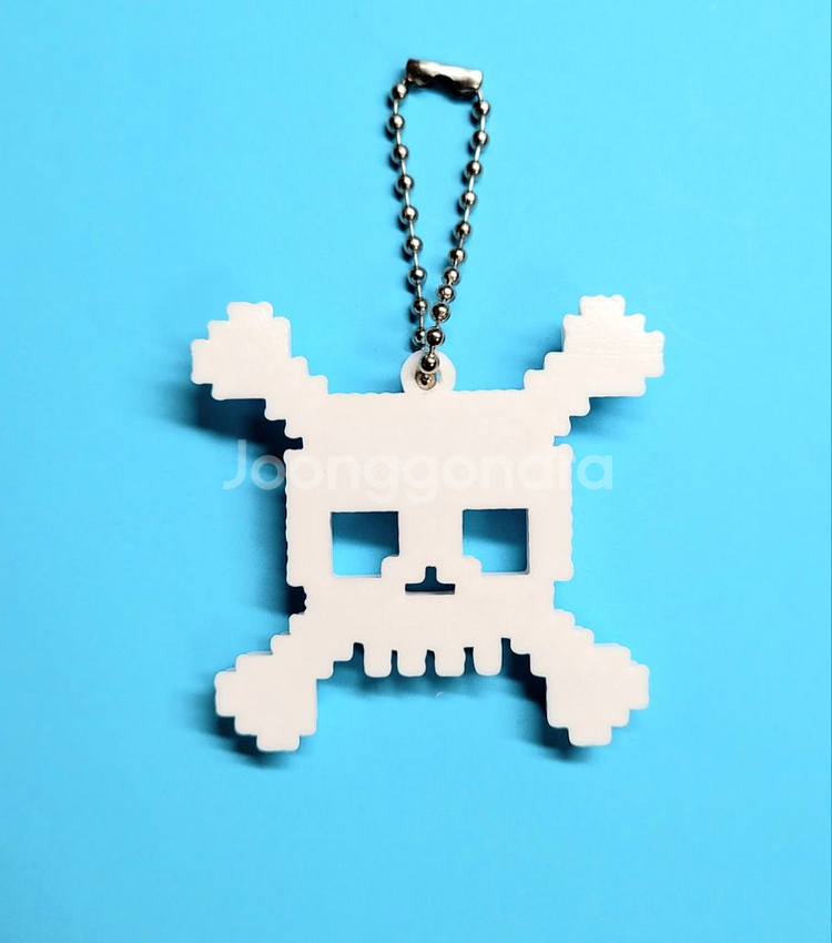 해골 스컬 8비트 키링 키체인--2