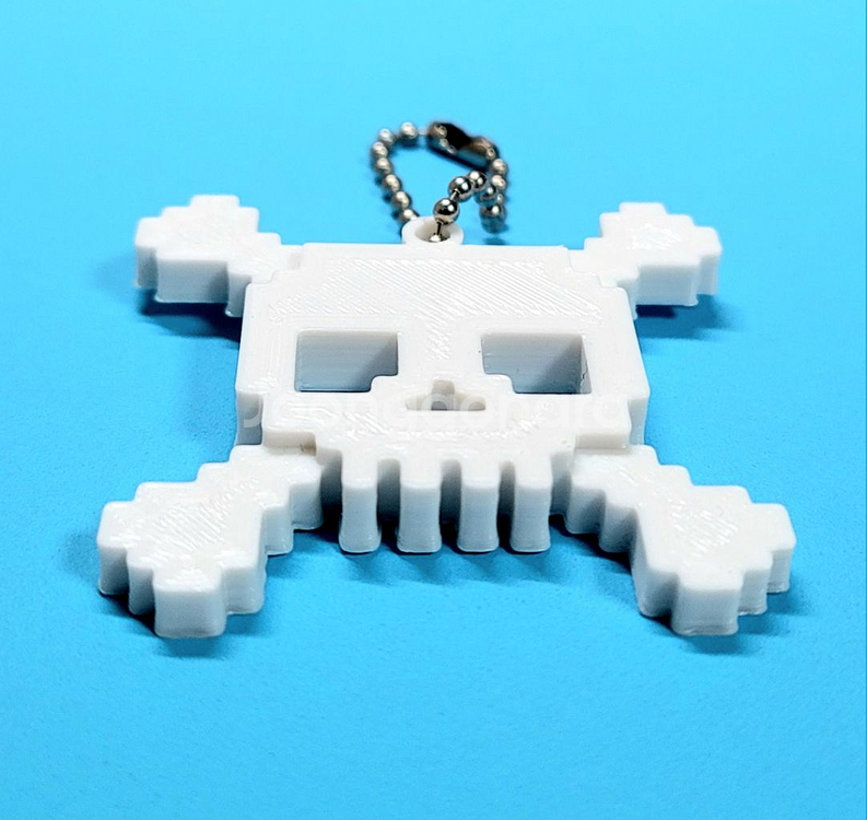 해골 스컬 8비트 키링 키체인--3