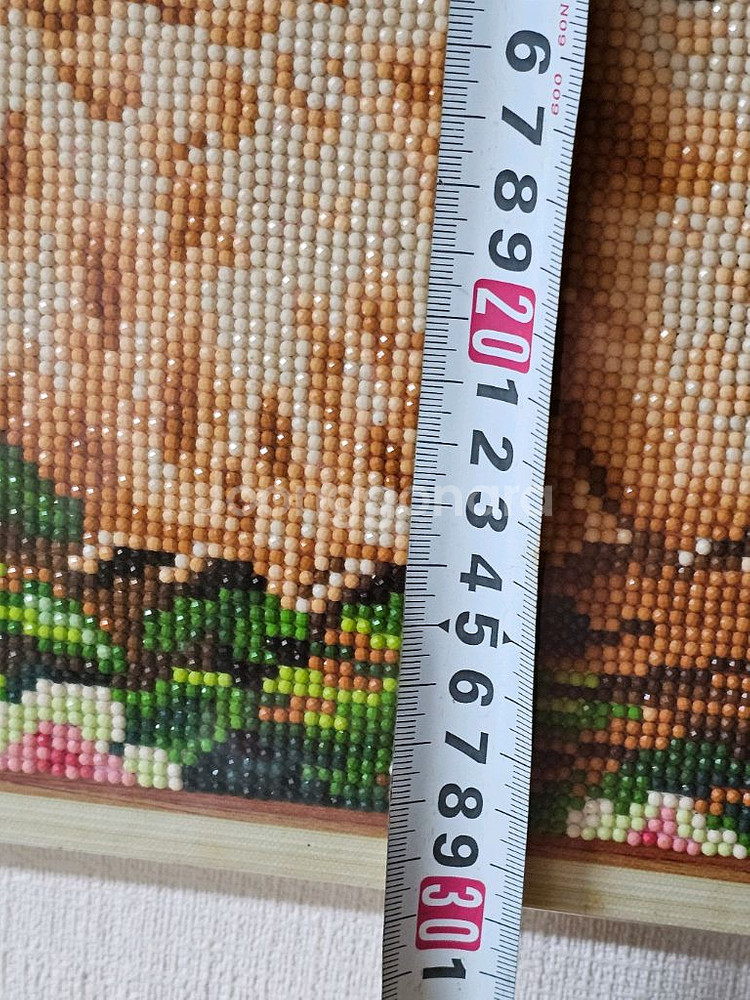 부엉이 캔버스 보석십자수 완성품 30x30cm--3