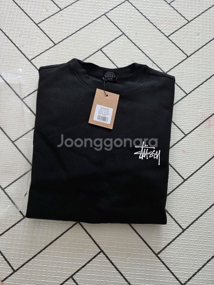 스투시 맨투맨 블랙S 새상품 ((오늘까지 이가격--0