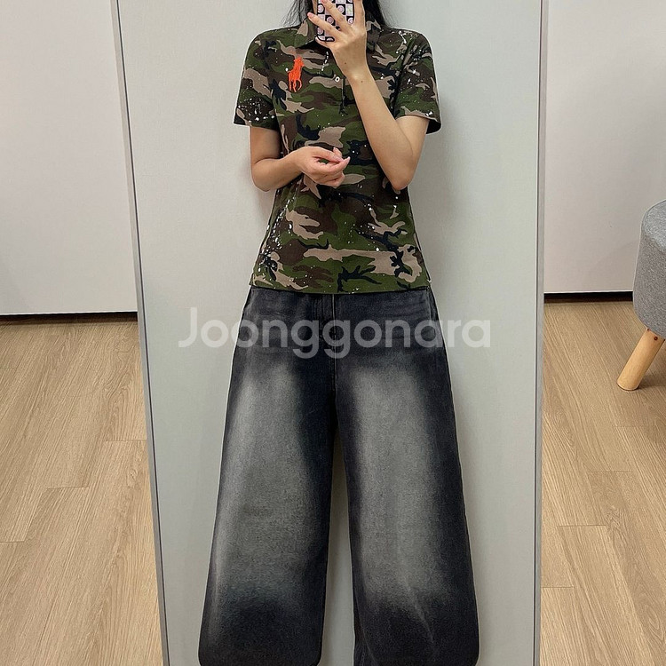 폴로 랄프로렌 빅포니 카모 페인트 카라 반팔 티셔츠--0