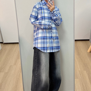 폴로 랄프로렌 자수포니 타탄체크 블루 하늘 셔츠 남방