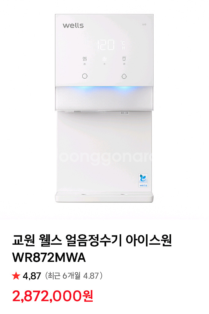 웰스 아이스원 얼음냉온정수기--0