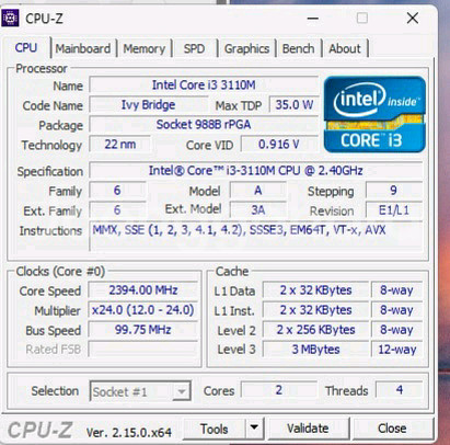 노트북 CPU i5-480M i3-3110M DDR3램--2