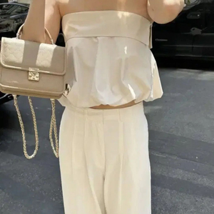 마이아이코 모니카 백리스 리본 탑 크림 베이지 s 사이