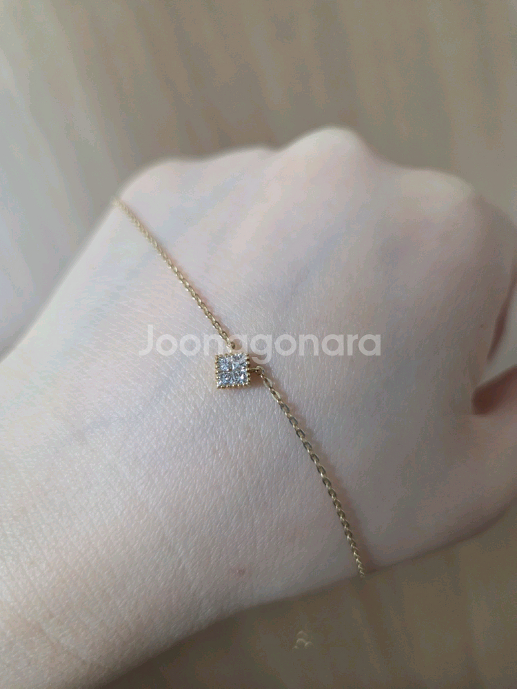 보스크 14k 프린세스컷 다이아몬드 목걸이--1