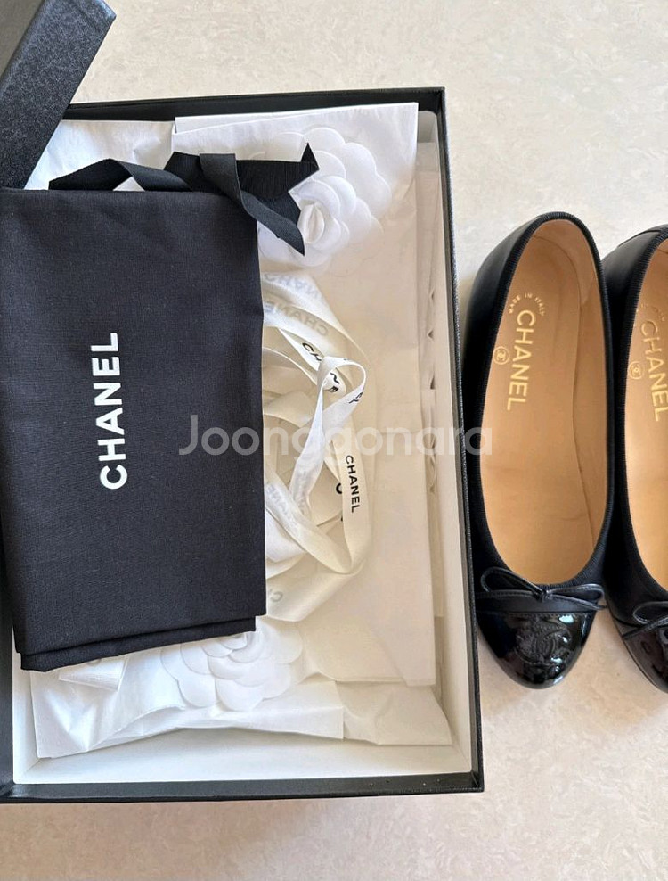 샤넬 클래식 플랫슈즈 블랙--4
